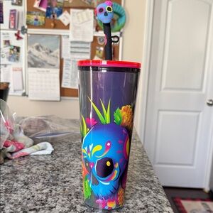 Starbucks Skull Tumbler with Straw